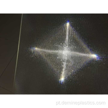 Painel de policarbonato prismático transparente para iluminação led